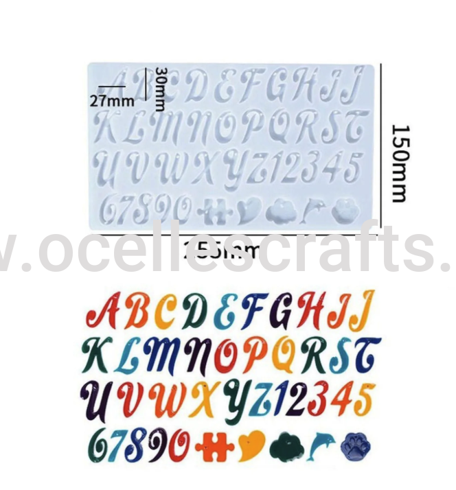 Italic Alphabet mold with holes