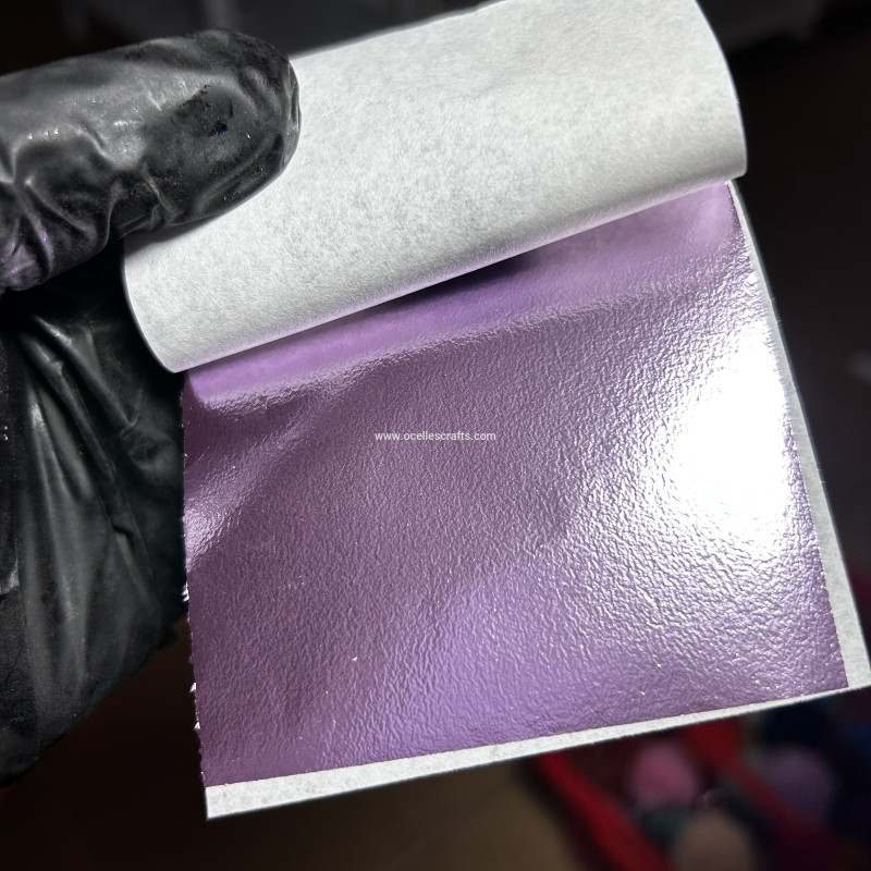 12 pcs Lavender or Light Purple leaf sheets or foil flakes
