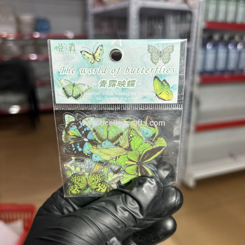 40pcs Green butterfly Stickers