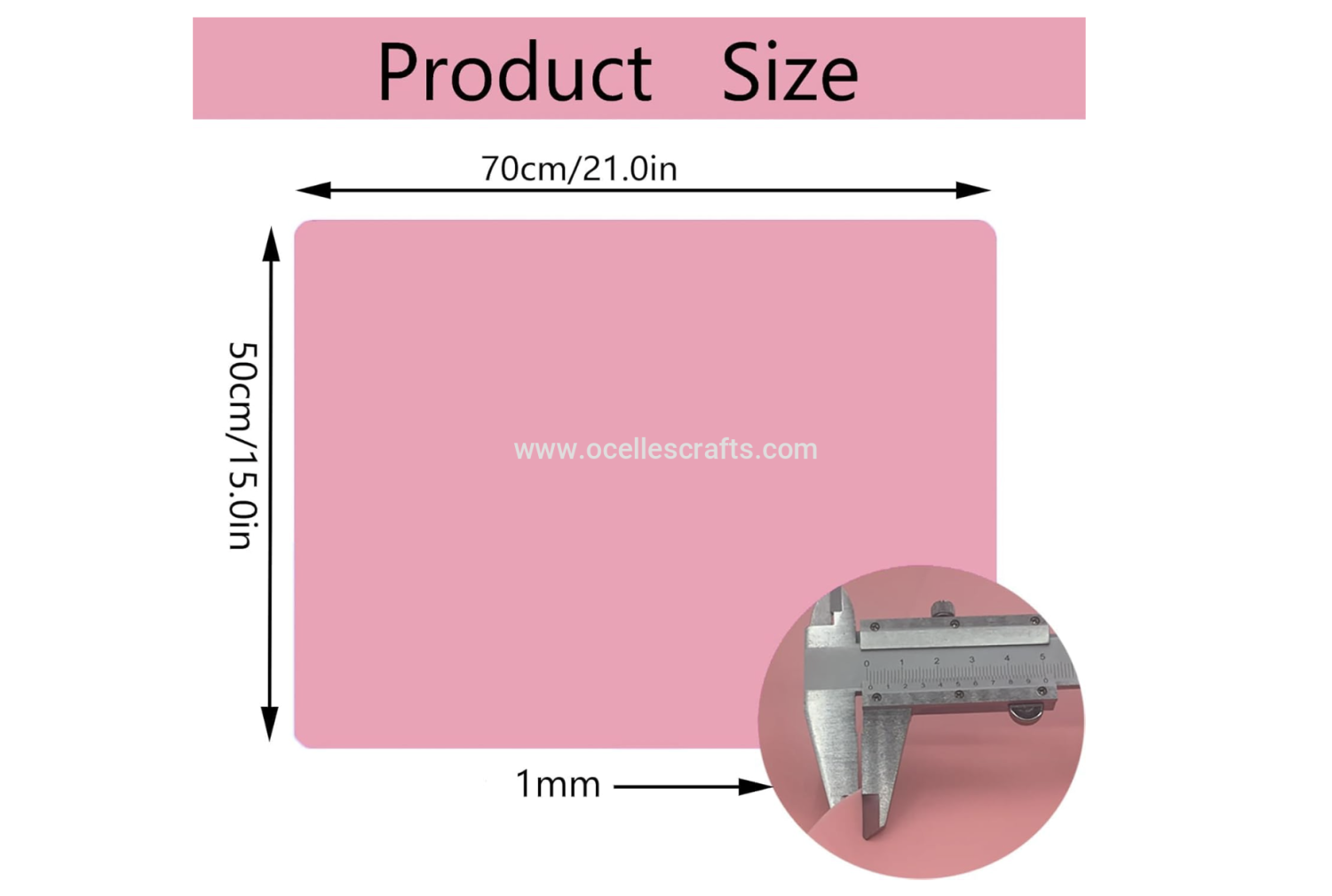 50*70cm Extra Large Pink Silicon Mat