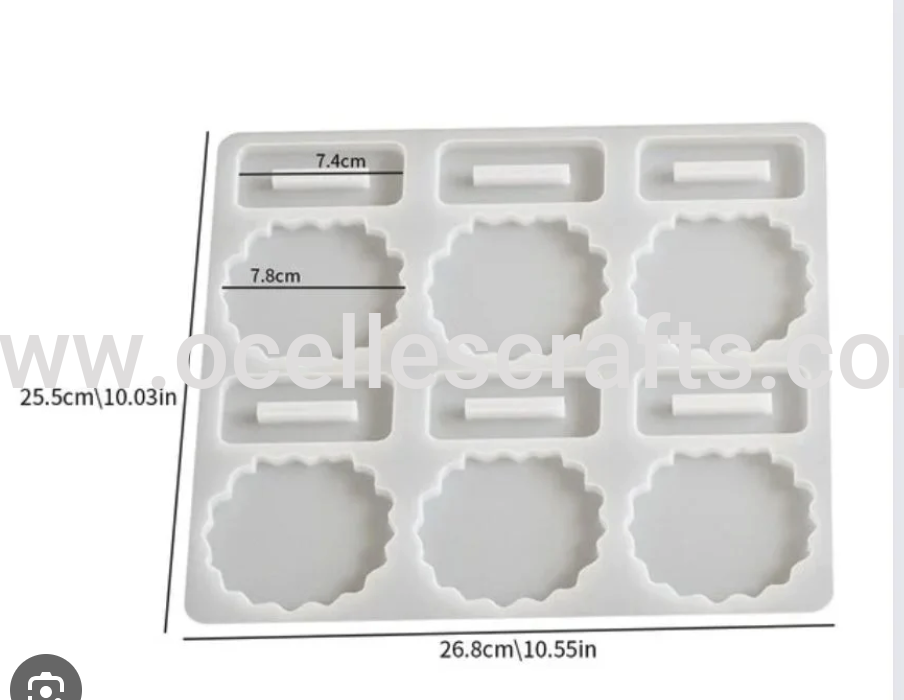 6 in 1 Coaster or picture frame Mold with stand