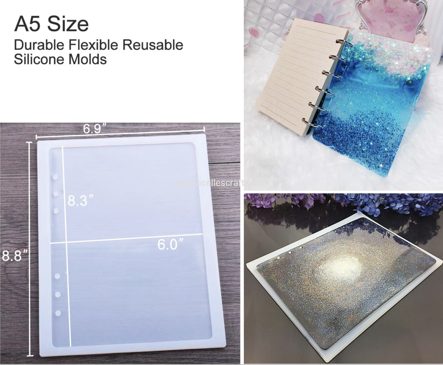 A5 notebook mold pair front and back