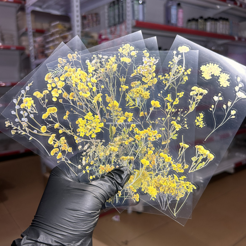 6pcs Yellow Natural Series Sticker