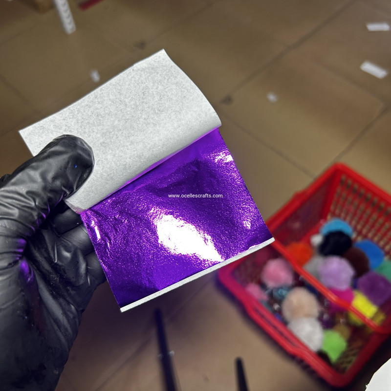 12 pcs Purple leaf sheets or foil flakes