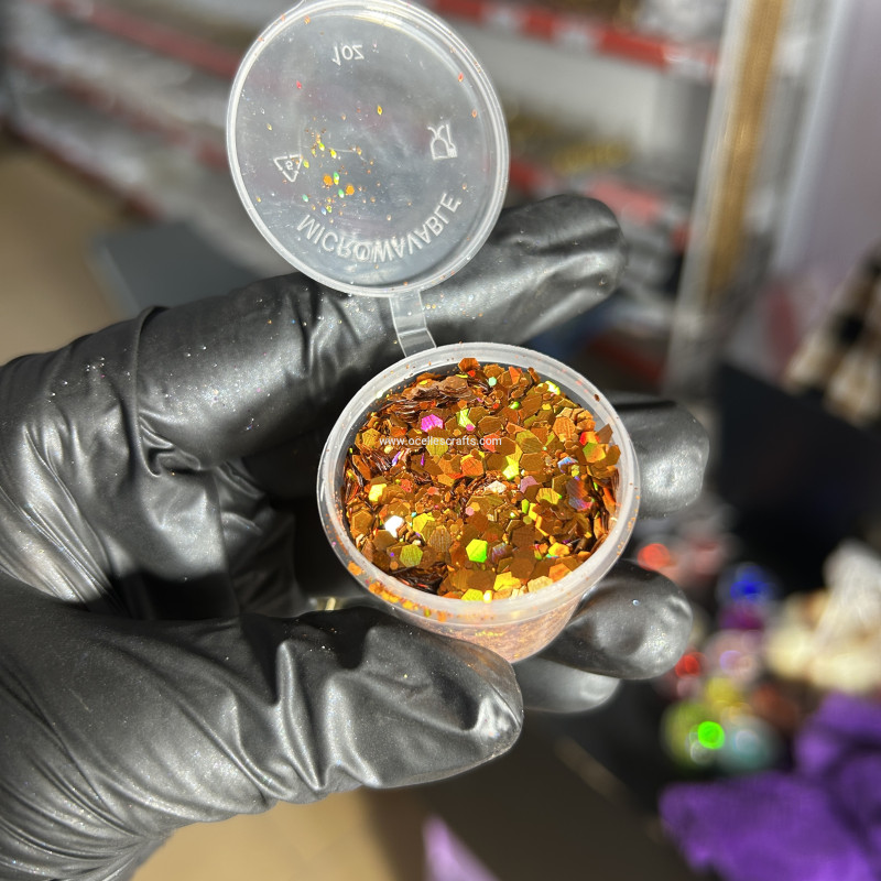 Rose Gold Holographic Chunky Glitter