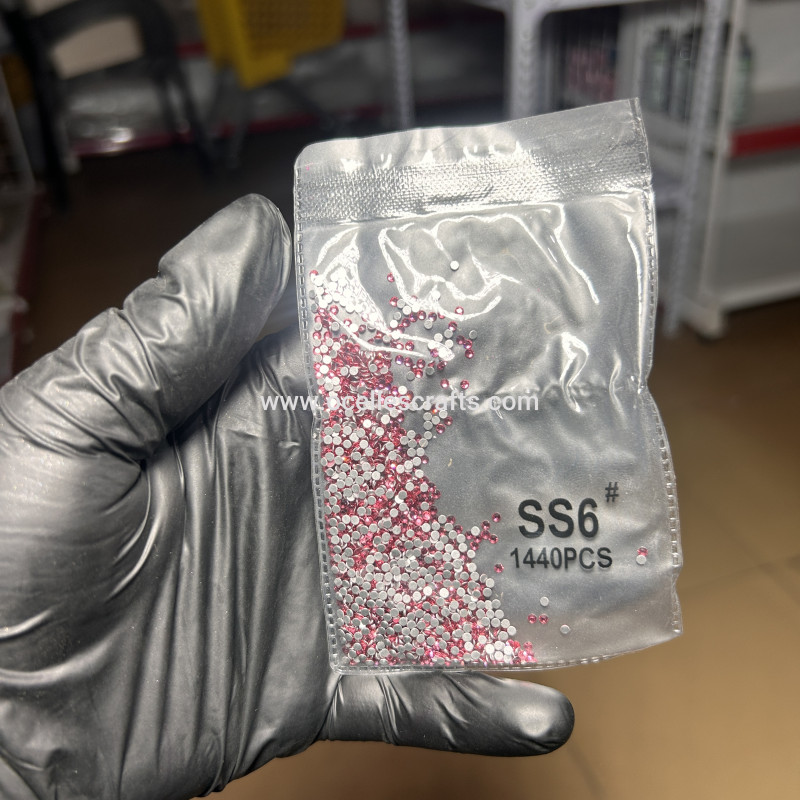 1440pcs Rose Pink Flat Back Crystal Rhinestones - SS6
