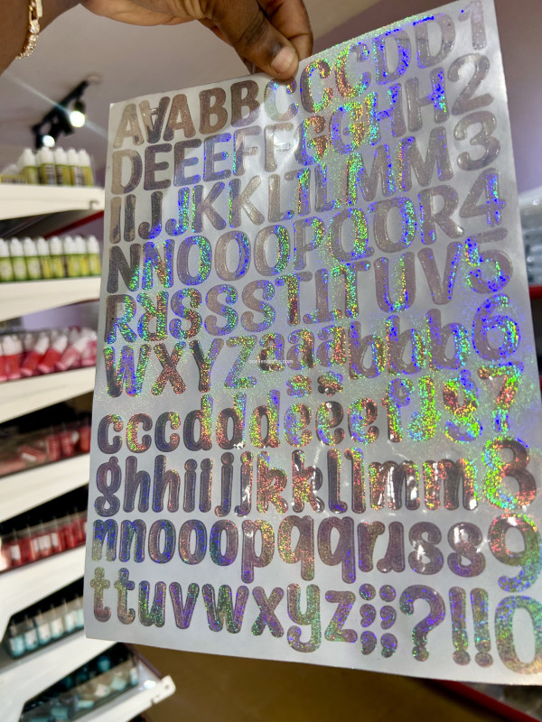 Large Silver Glitter Sticker