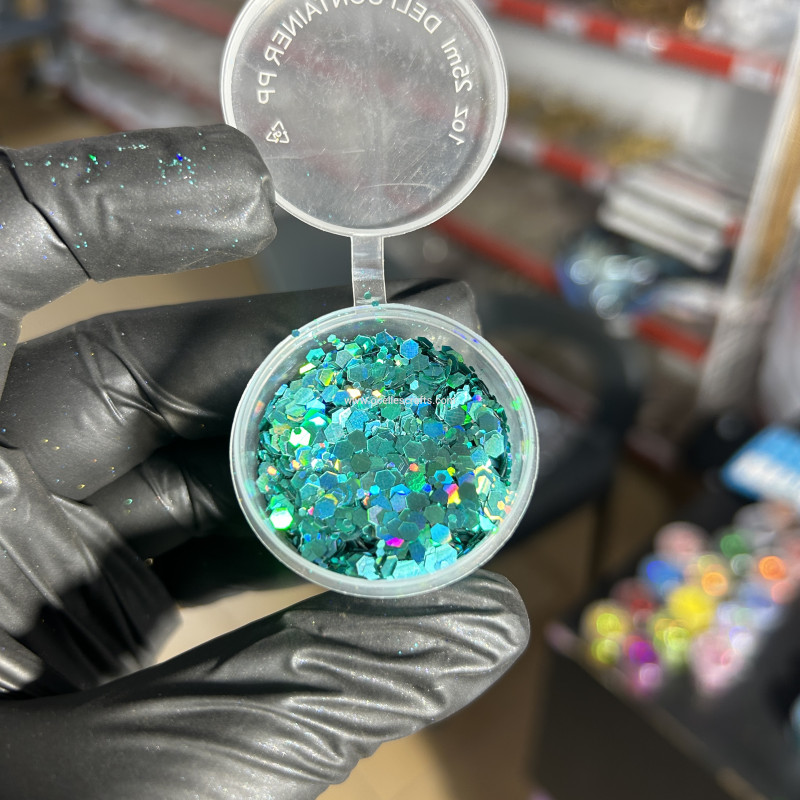 Turquoise Green Holographic Chunky Glitter
