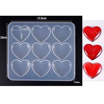 Multiple Cavity 9 in 1 9pcs Heart Keychain Mold