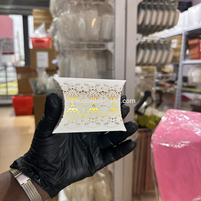 50pcs Gold Floral Pillow Box for packaging Keychains