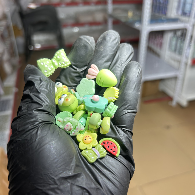 Green Flat back Resin Charms for Junk Phonecase