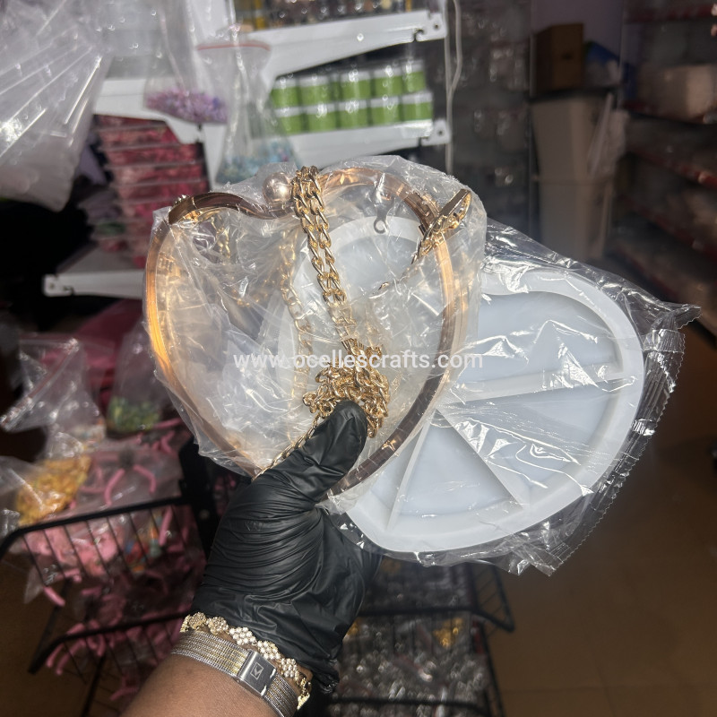 Heart Clutch Purse or Bag Mold with Accessories