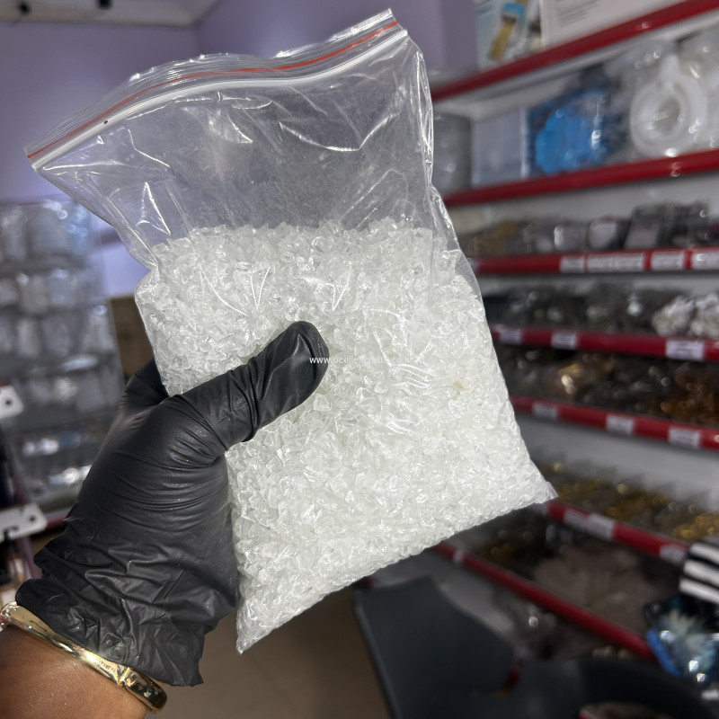 900g 6-10mm size Clear Crushed Stones or quart glass