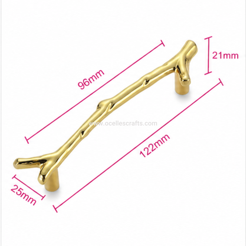 2pcs Gold Branch-shaped Tray Handle