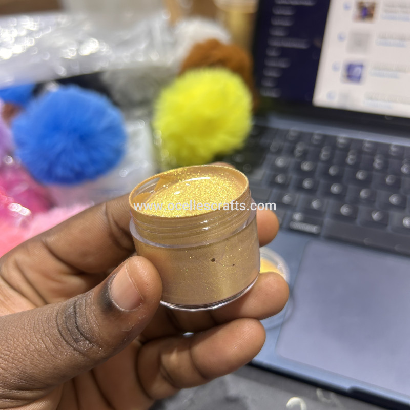 25g Permanent Shimmering Gold metallic paint for crafts Canvas, Wood, Clay, Fabric, Ceramic, Stone, Glass Craft Supplies Waterproof and Non-fading