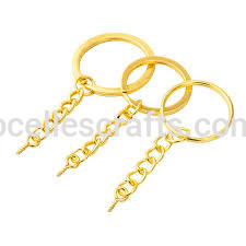 16 pcs gold keyrings with eyecrews