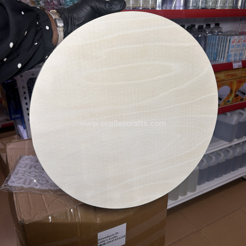 Deep 40 cm round cradle board for clock, frames, table, wall decor