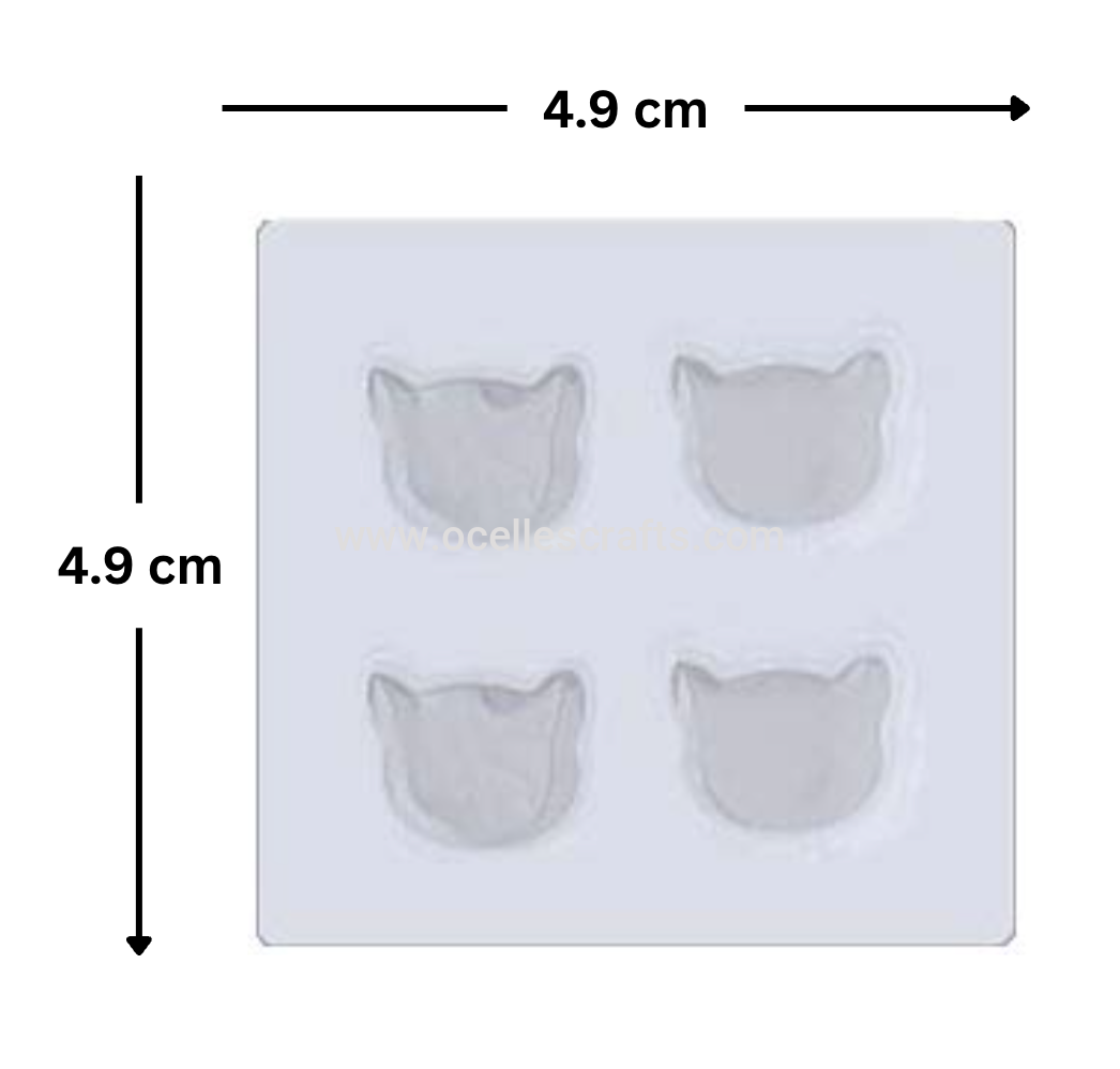 4 Cavity Mini Cat and Mouse Stud Earring Mold