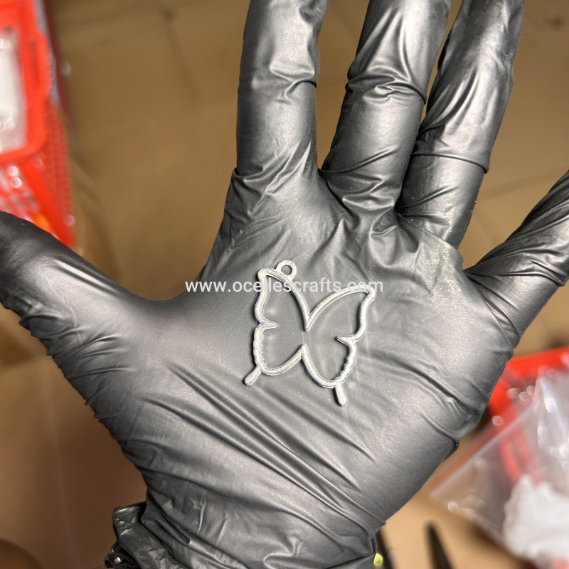 Silver Butterfly open back bezel for pendant or earring