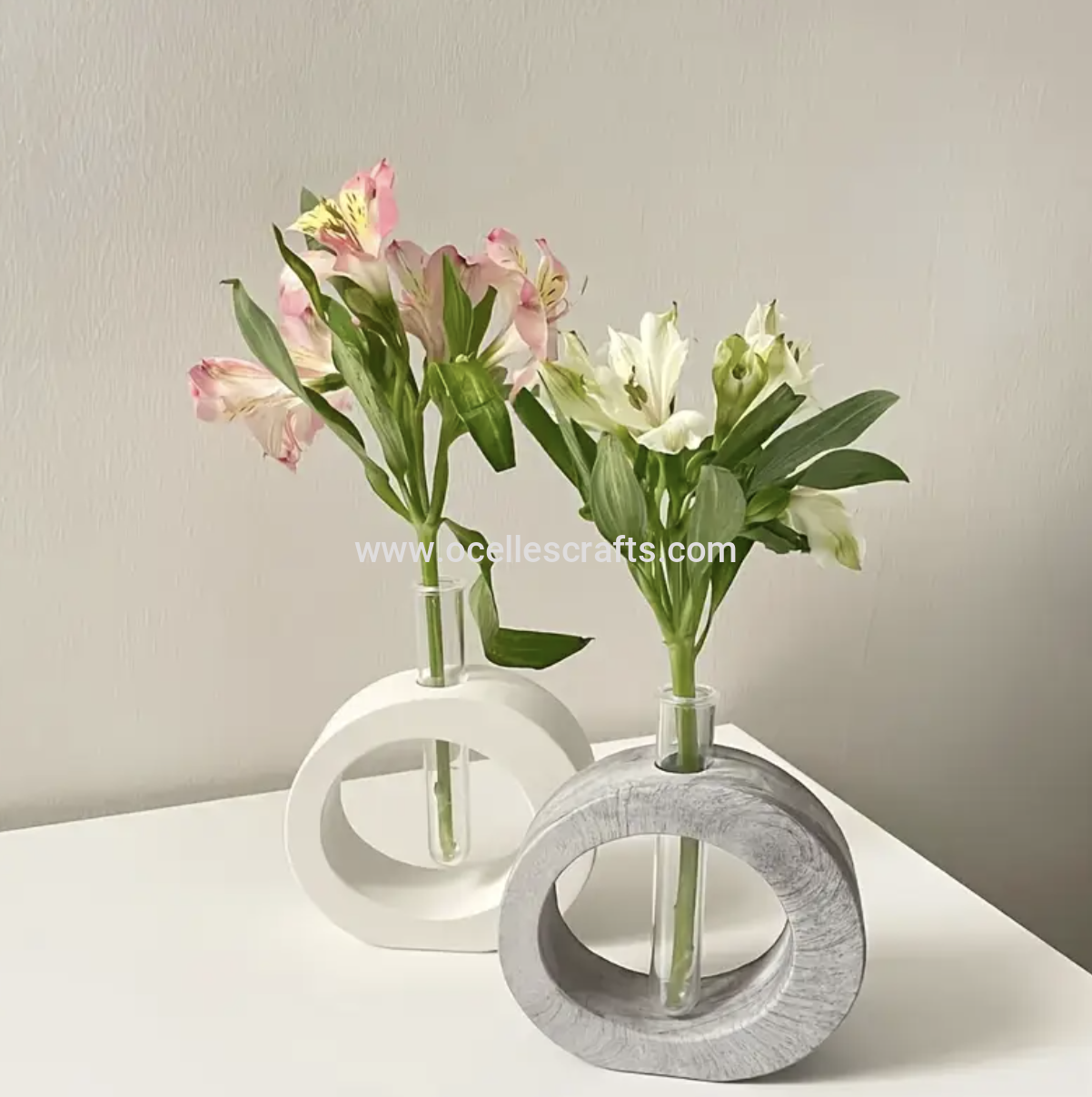 Hollow Round Hydroponic Flower Vase with tube