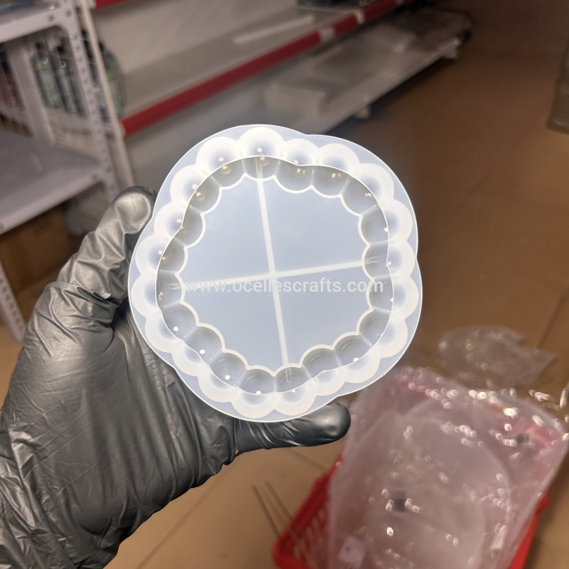 Bubble edge flower Coaster Mold(Decor)