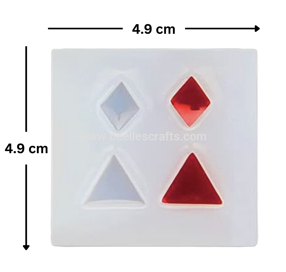 4 Cavity Triangle and Diamond Stud Earring Mold