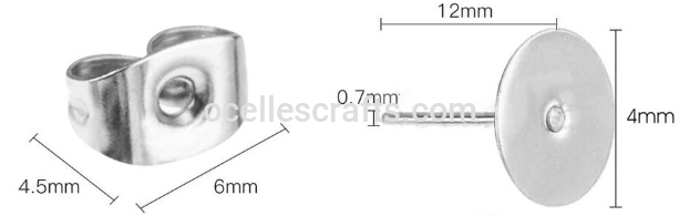 10 pcs 4mm Stud Earring Base