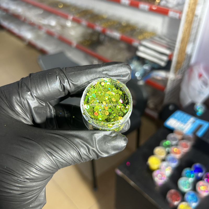 Light Green Holographic Chunky Glitter
