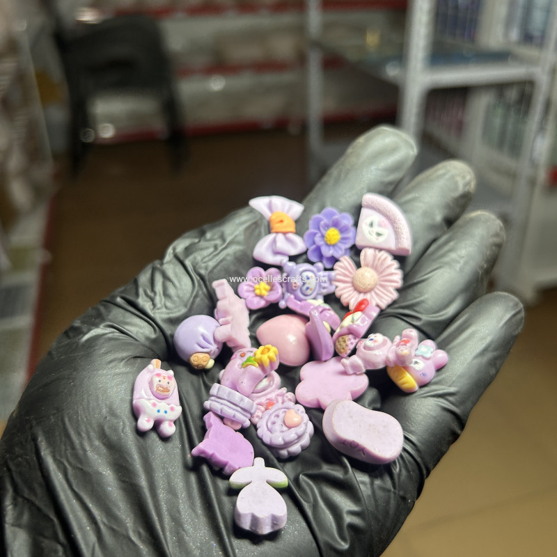 Purple Flat back Resin Charms for Junk Phonecase