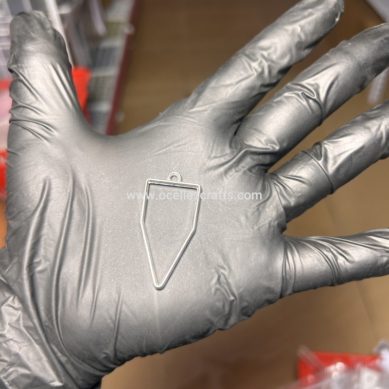 Silver Pentagon open back bezel for pendant or earring