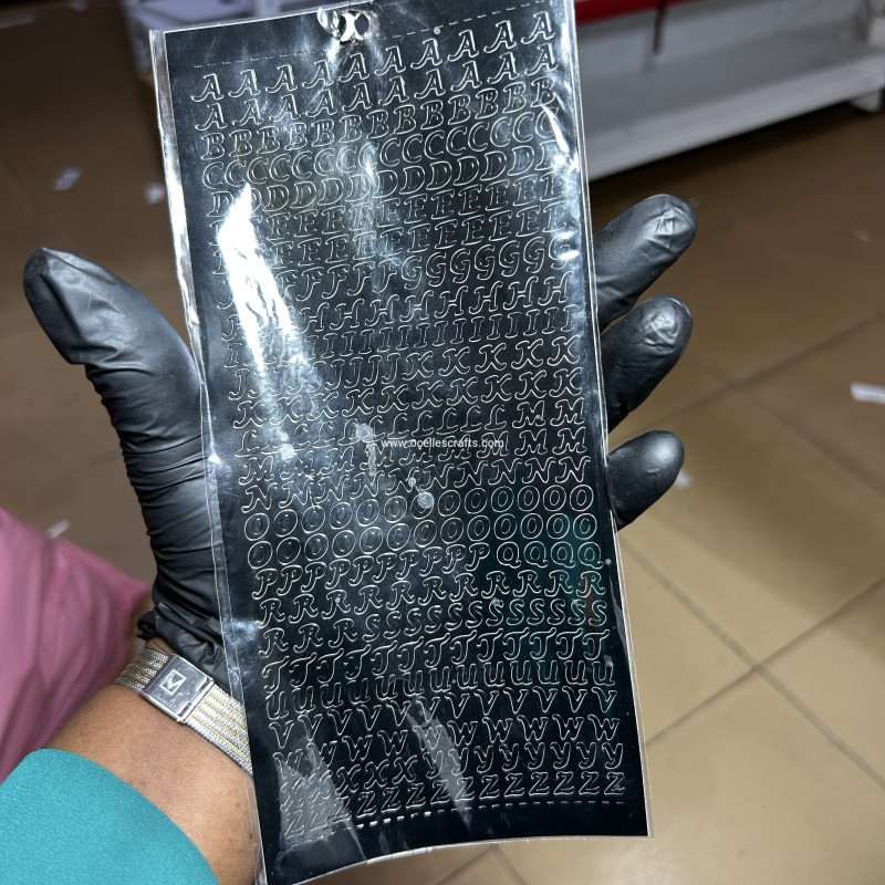 PVC Black Uppercase Alphabet Sticker with Numbers