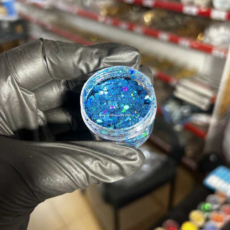 Light Blue Holographic Chunky Glitter