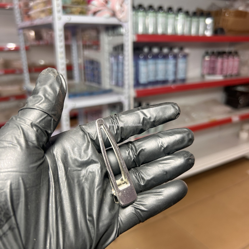 Pointed Alligator Silver Hair Clip Base