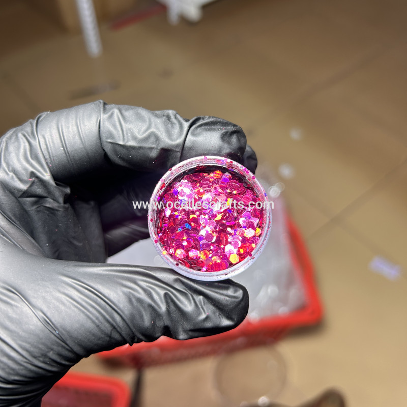 Fuscia Holographic Chunky Glitter