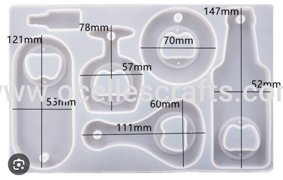Opener mold with 2 metals and 1 screwdriver