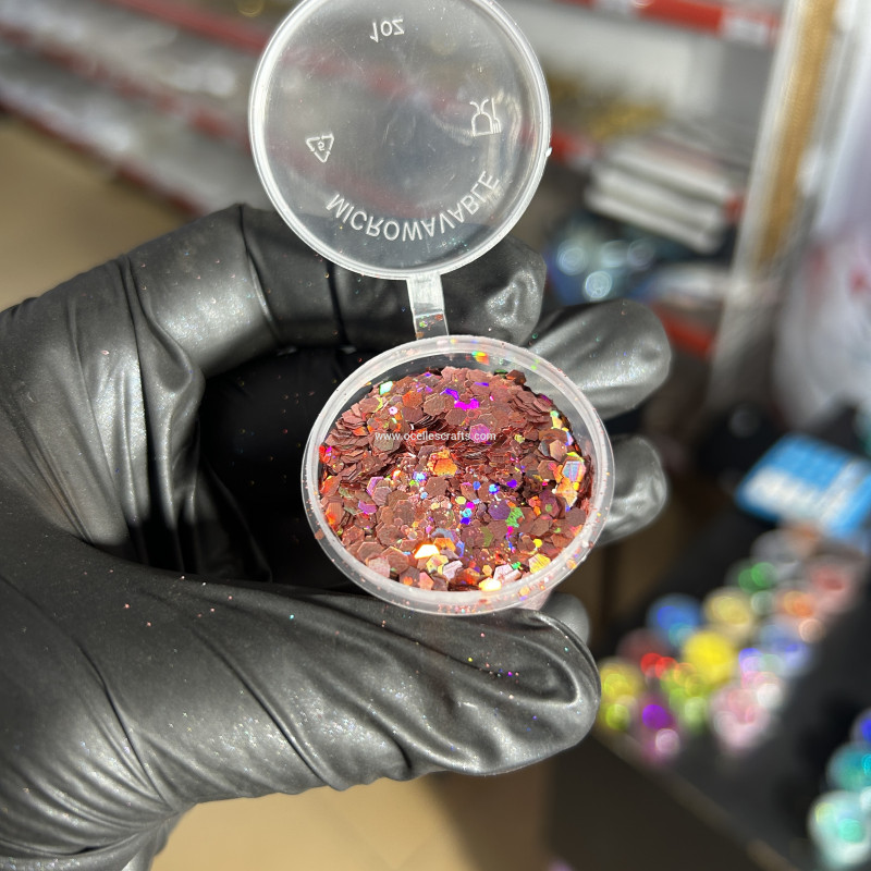 Rose Pink Holographic Chunky Glitter