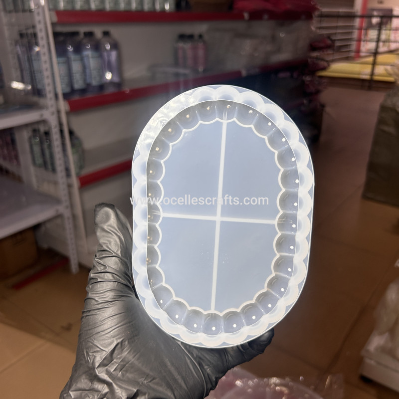 Bubble edge Oval Coaster Mold(Decor)