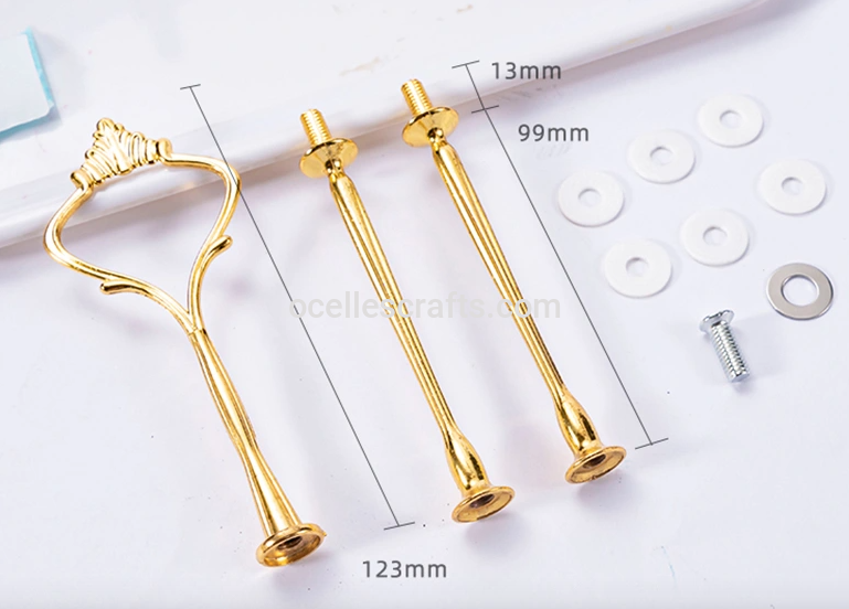 3 Tier Gold Tray Handle