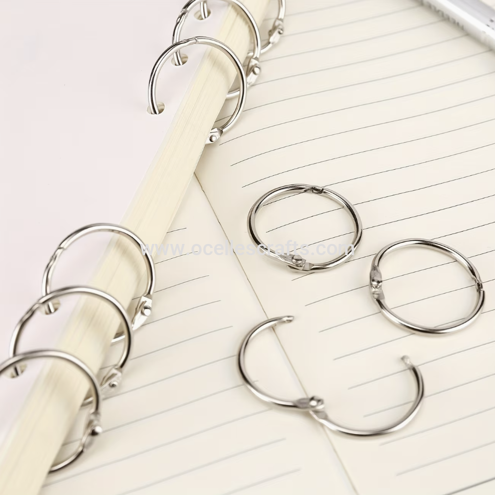 6pcs Single Silver Binder Rings