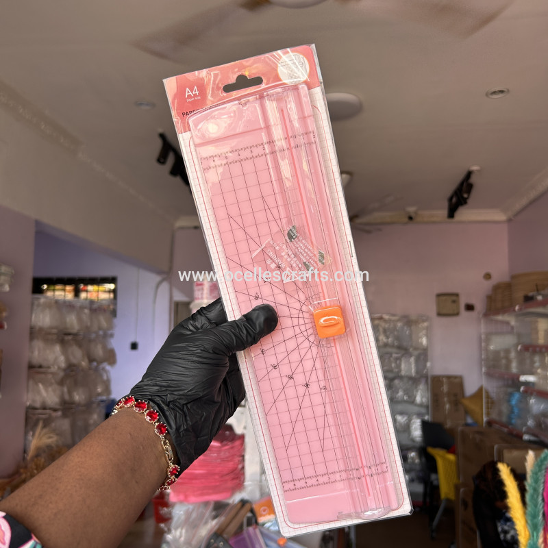 Pink A4 Paper Trimmer or cutter with 5 Replacement Blades