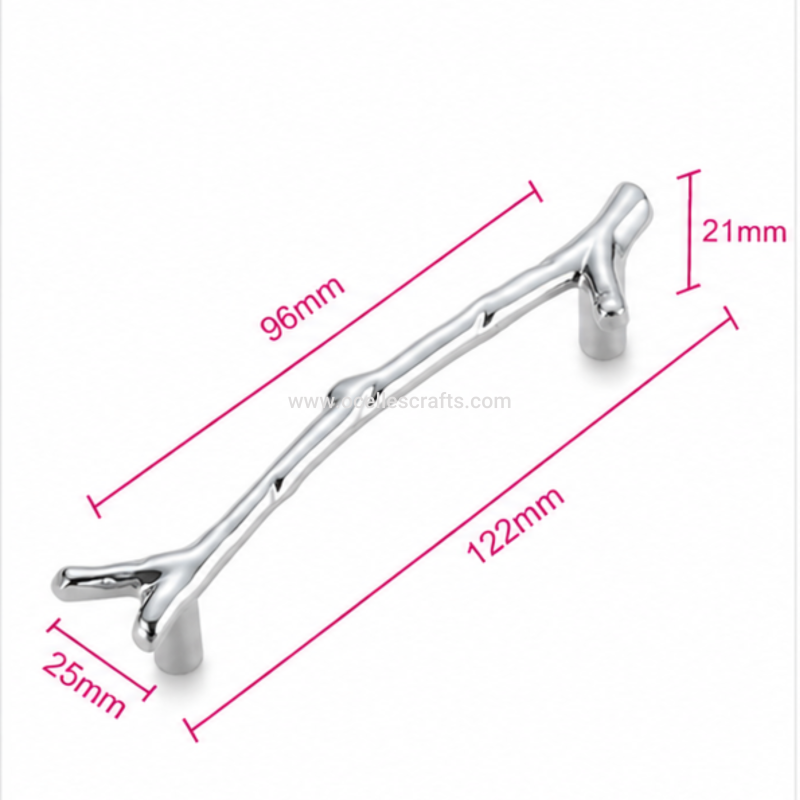 2pcs Silver Branch-shaped Tray Handle