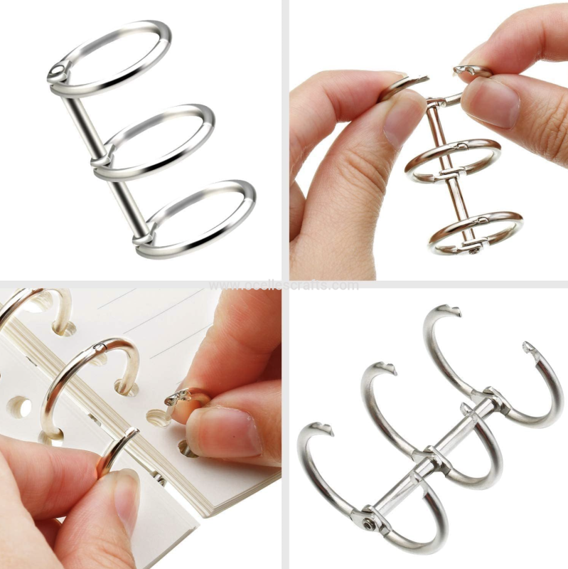 2Pcs 3-ring Silver Binder Rings
