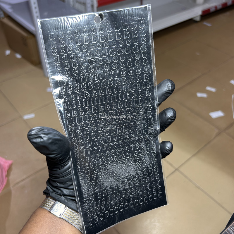 PVC Black Lowercase Alphabet Sticker with Numbers