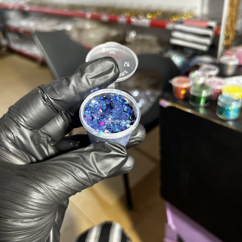 Blue Holographic Chunky Glitter