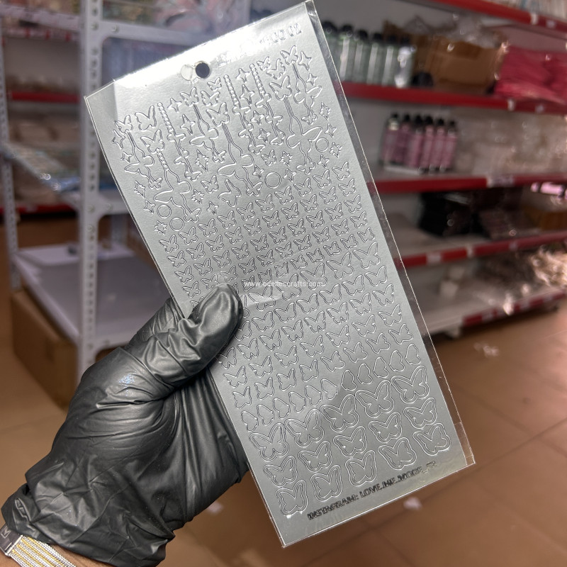 PVC Silver Butterfly Sticker