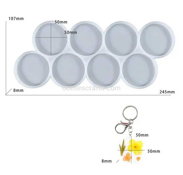 45mm 8 in 1 round keychain mold