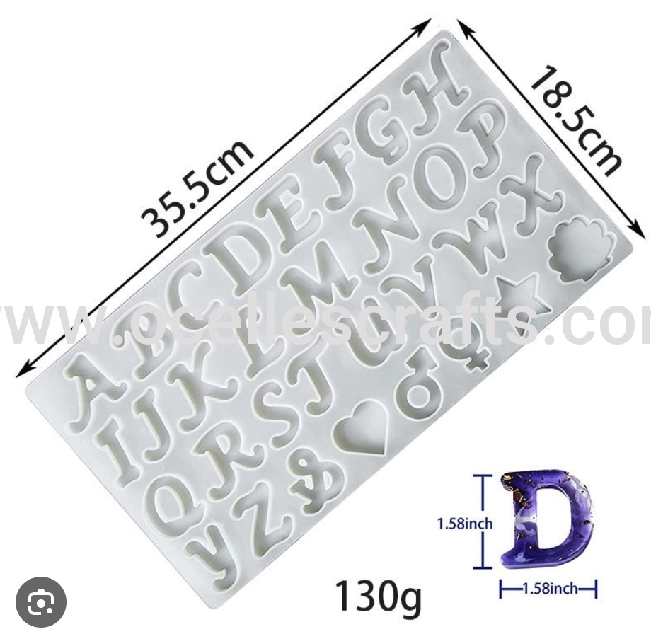 Italic Alphabet Keychain mold