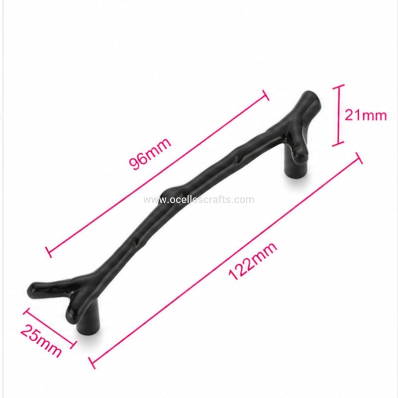 2pcs Black Branch-shaped Tray Handle