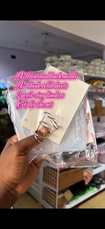 A7 notebook mold, refill sheet and 2pcs 3-ring binder ring