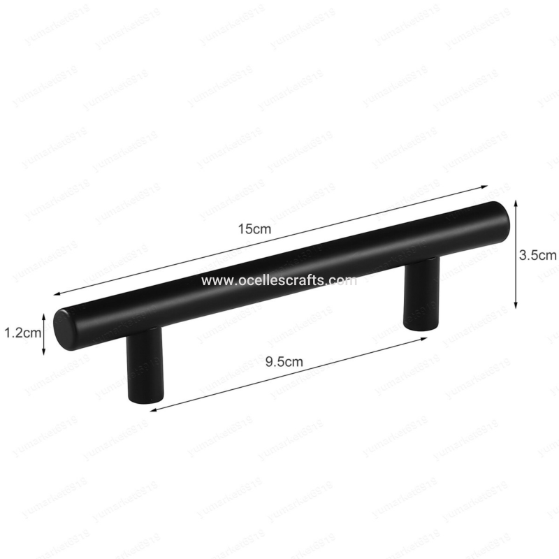 2pcs Black T-shaped Tray Handle